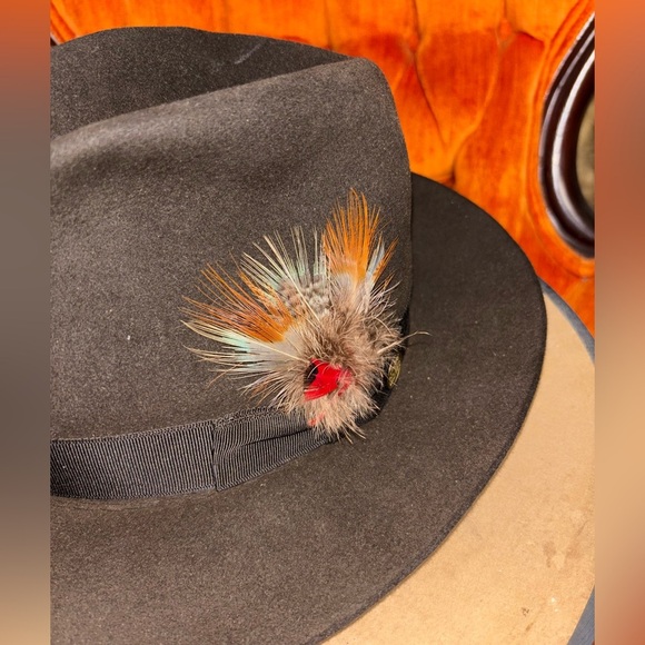 New Vintage Royal Stetson Hat, Brown Felt, Brown Band, Fedora, Size 7 1/8​ - Picture 4 of 11